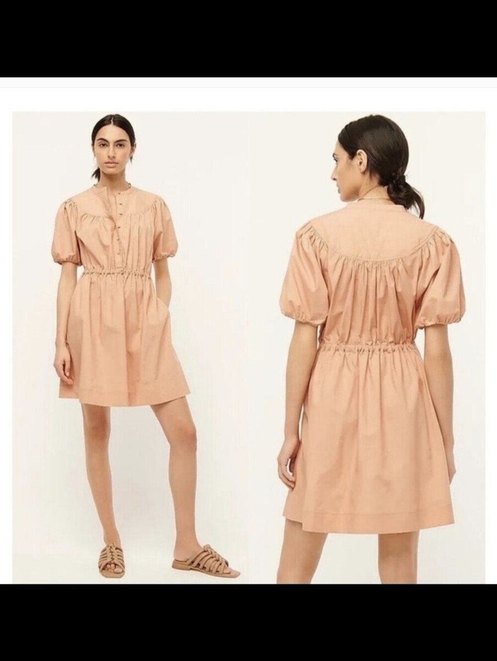 J Crew Puff Sleeve Button Down Dress NEW!